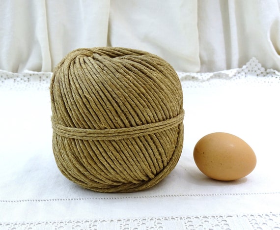 Large Ball of Vintage French Natural Twine, Retro Thick Cord from France, Old Style String, Country Rustic Rural DIY Rope Craft Accessory