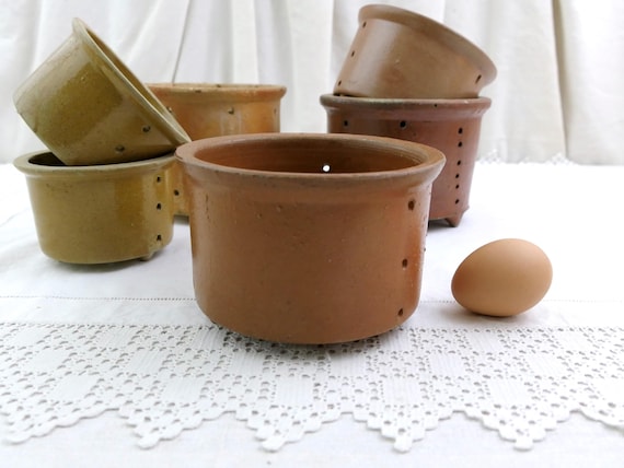 Large Antique French Pottery Cheese Strainer Mold from Western France, Vintage Rural Faisselle Drainer, Old Style Dairy Rustic Kitchen Decor