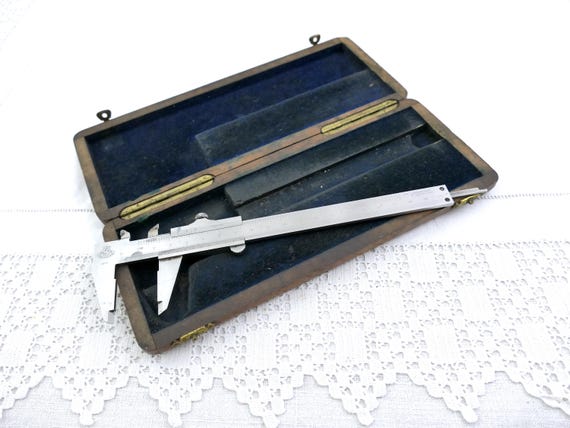 Vintage Swiss Caliper Etalon P Roche Rolle Switzerland with Original Wooden Box, Retro Precision Measuring Work Tool