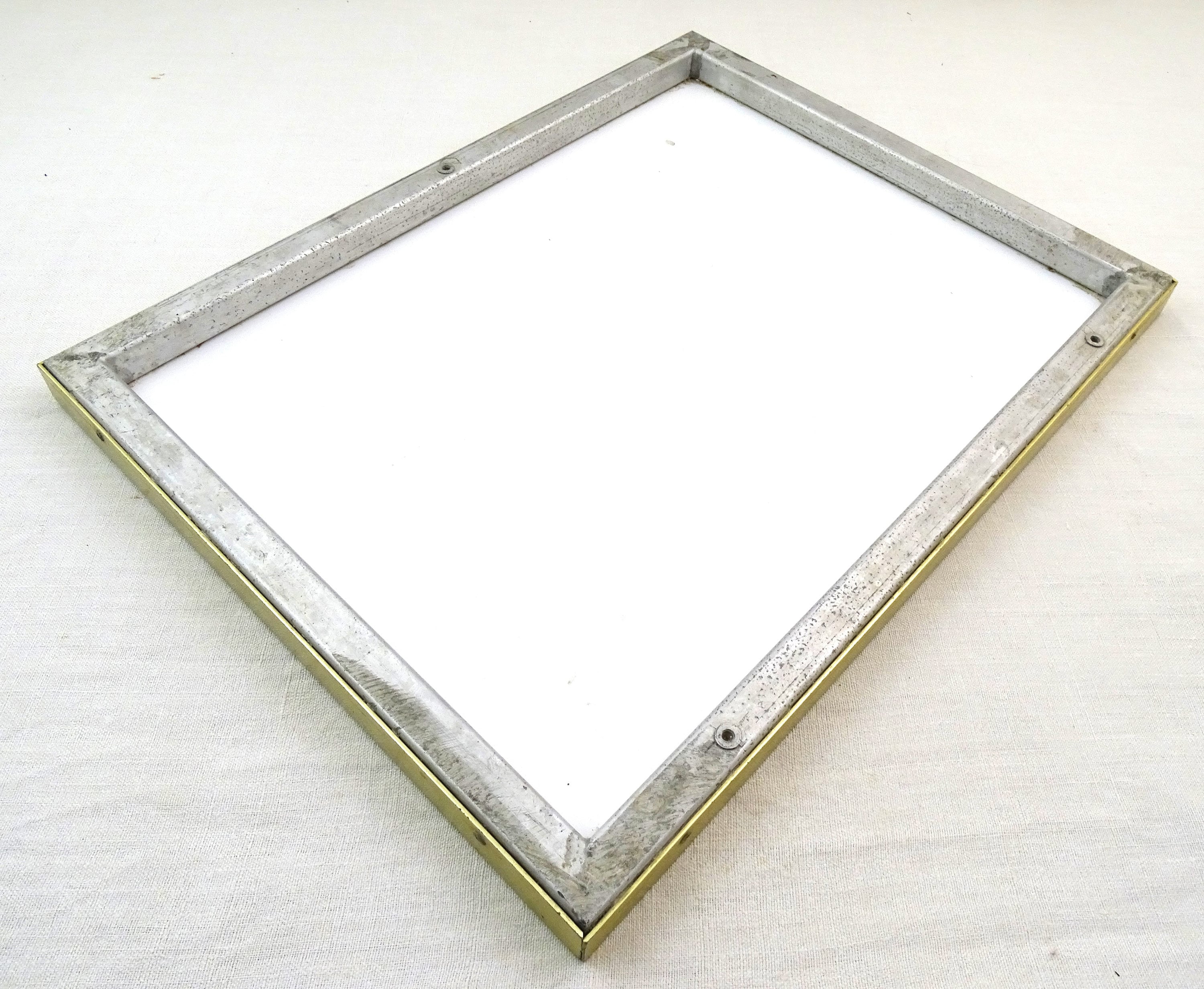 Vintage 1970s / 1980s French White Perspex Plastic Sign with Orange and