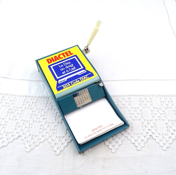 Vintage Unused Boxed 1970s- 1980s Desk Memo Set with Pin Tray Perpetual Calendar Pen Holder made of Metal, Retro Office Accessory France