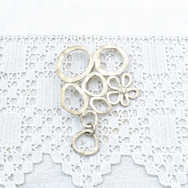 Broche Vintage Cécile Jeanne PARIS - Plaqué Or - Style Moderniste - Occasion