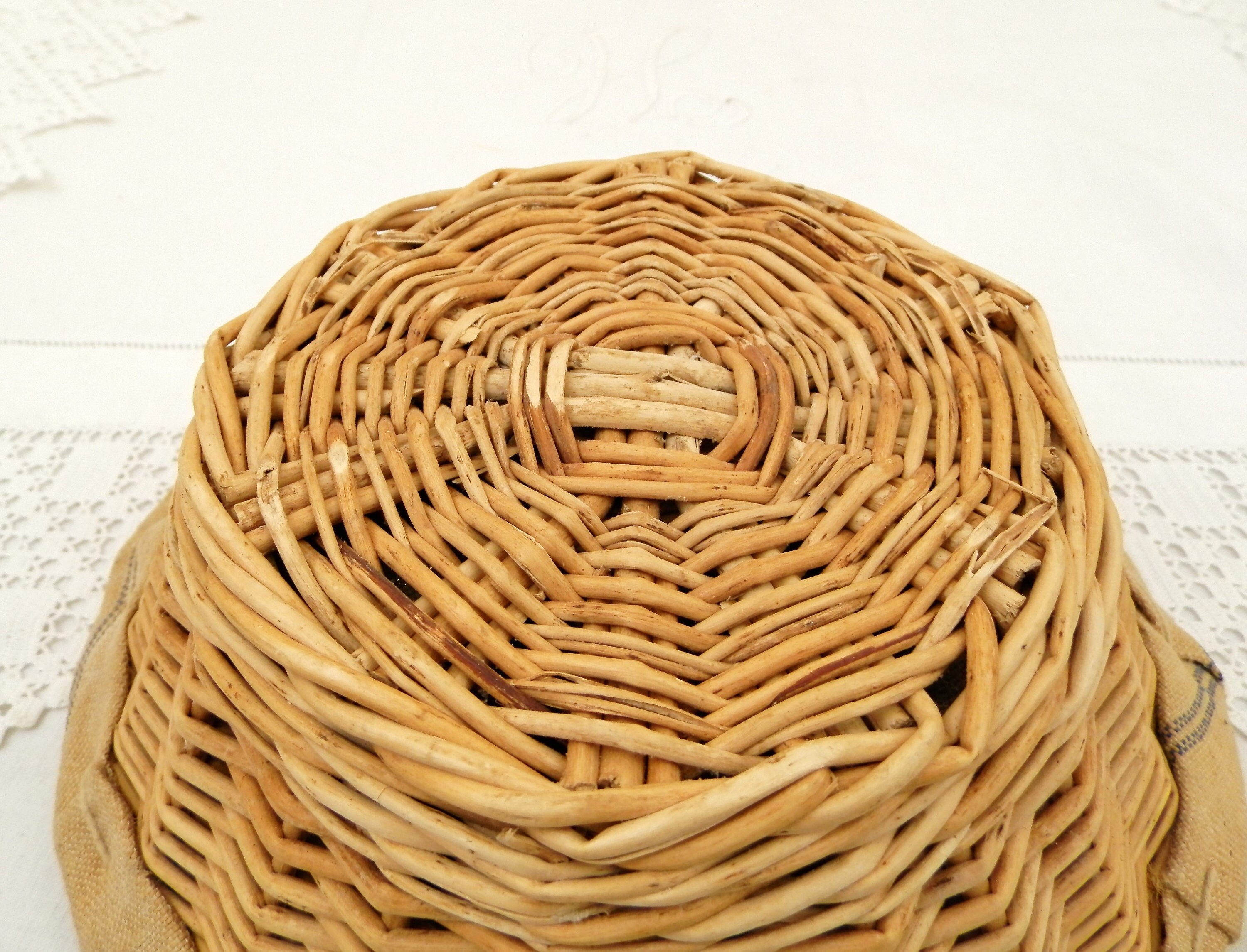 Antique French Boulangerie Wicker Bread Rising Basket / Bread Proofing