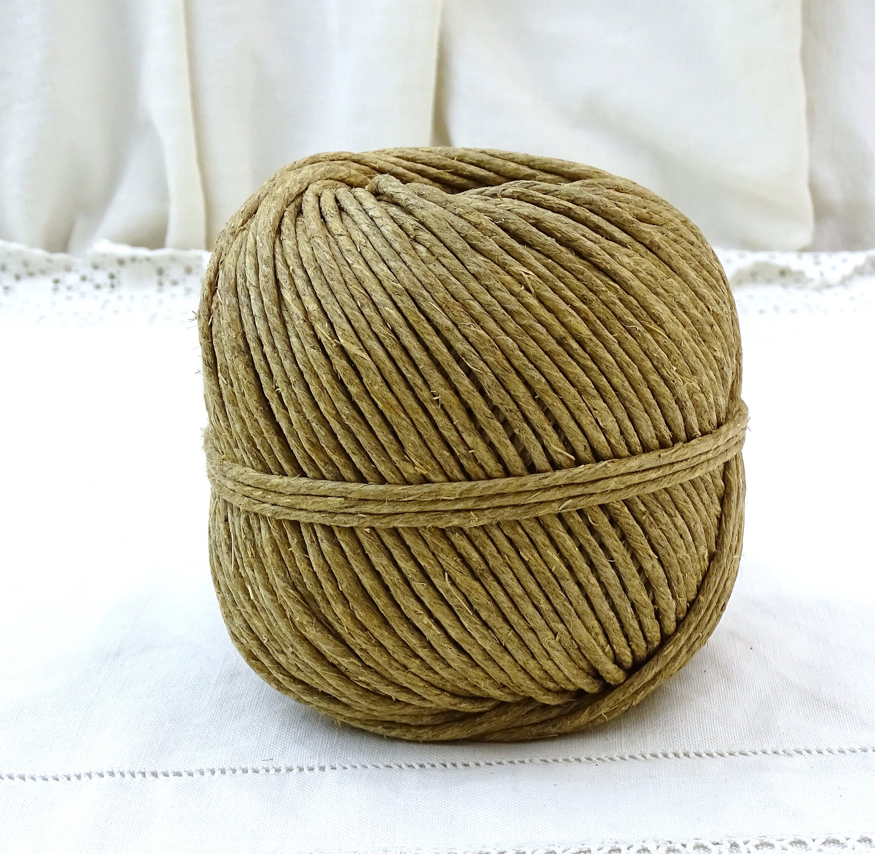 big old rope balls, primitive vintage rough jute twine, tobacco brown heavy  cord