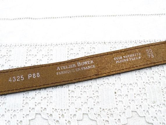 Vintage French Mid Century Leather Belt with Larg… - image 4