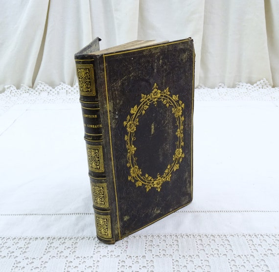 Antique French 1861 Leather Bound Natural History Book Histoire Naturelle des Oiseaux des reptiles et des Poissons by M L'Abbé J J Bourassé
