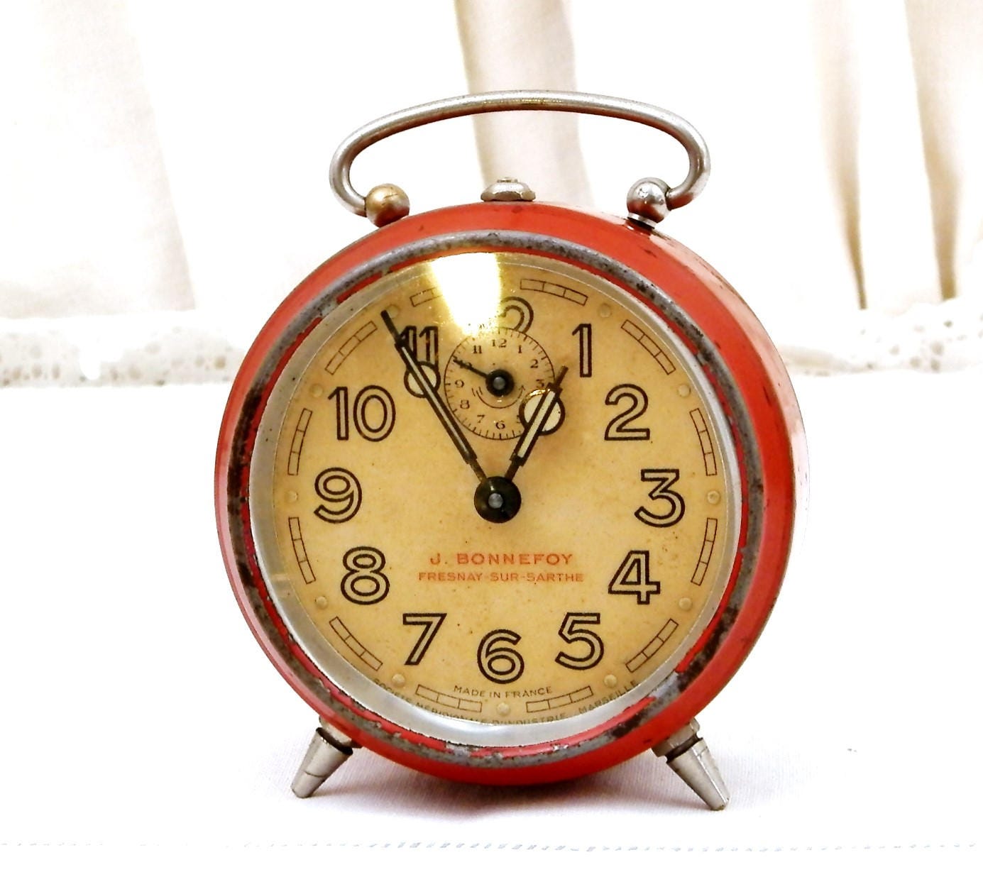 Vintage Mid Century Working Mechanical WindUp Alarm Clock by SMI