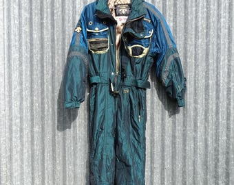 Descente Mens Navy Ski Suit | Vintage Retro Winter Sportswear