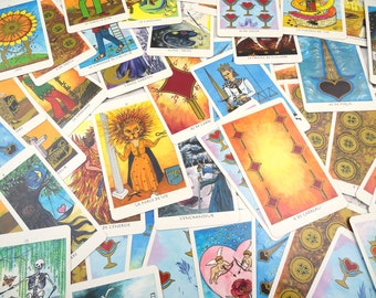 Vintage French Complete Tarot Pack Le Tarot D'or by Joelle Balle Safran Collection, Retro Big Fortune Telling Cards from France, Divination