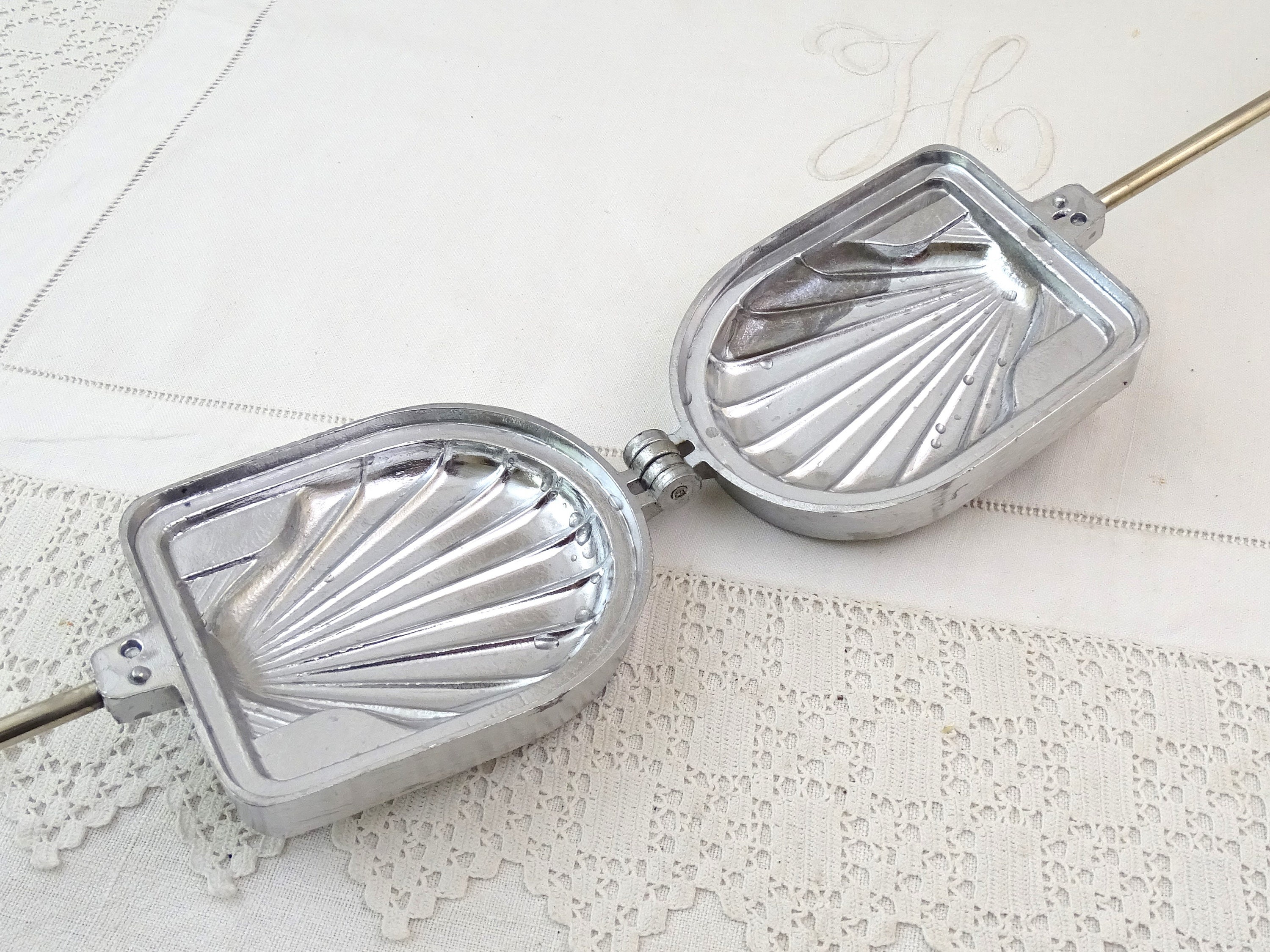 Vintage French Unused Metal Toasted Sandwich Maker for Gas Hob with