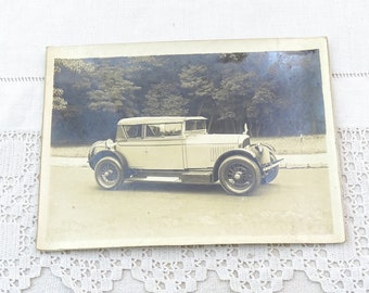 Antique French Large Gelatin Black and White Photograph of 1920s Voisin Automobile C1, Vintage Early 20 th Century Car Picture from France