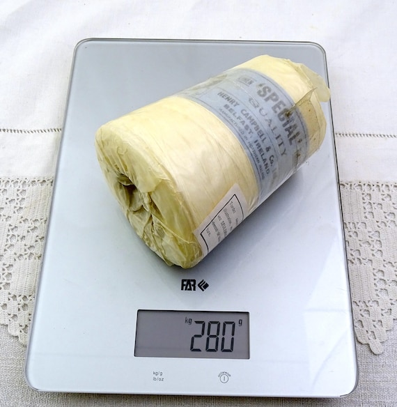 Large Vintage Henry Campbell Spool of White Linen Yarn 532 made in Northern Ireland 280 grams, Retro Natural Thread from Ireland