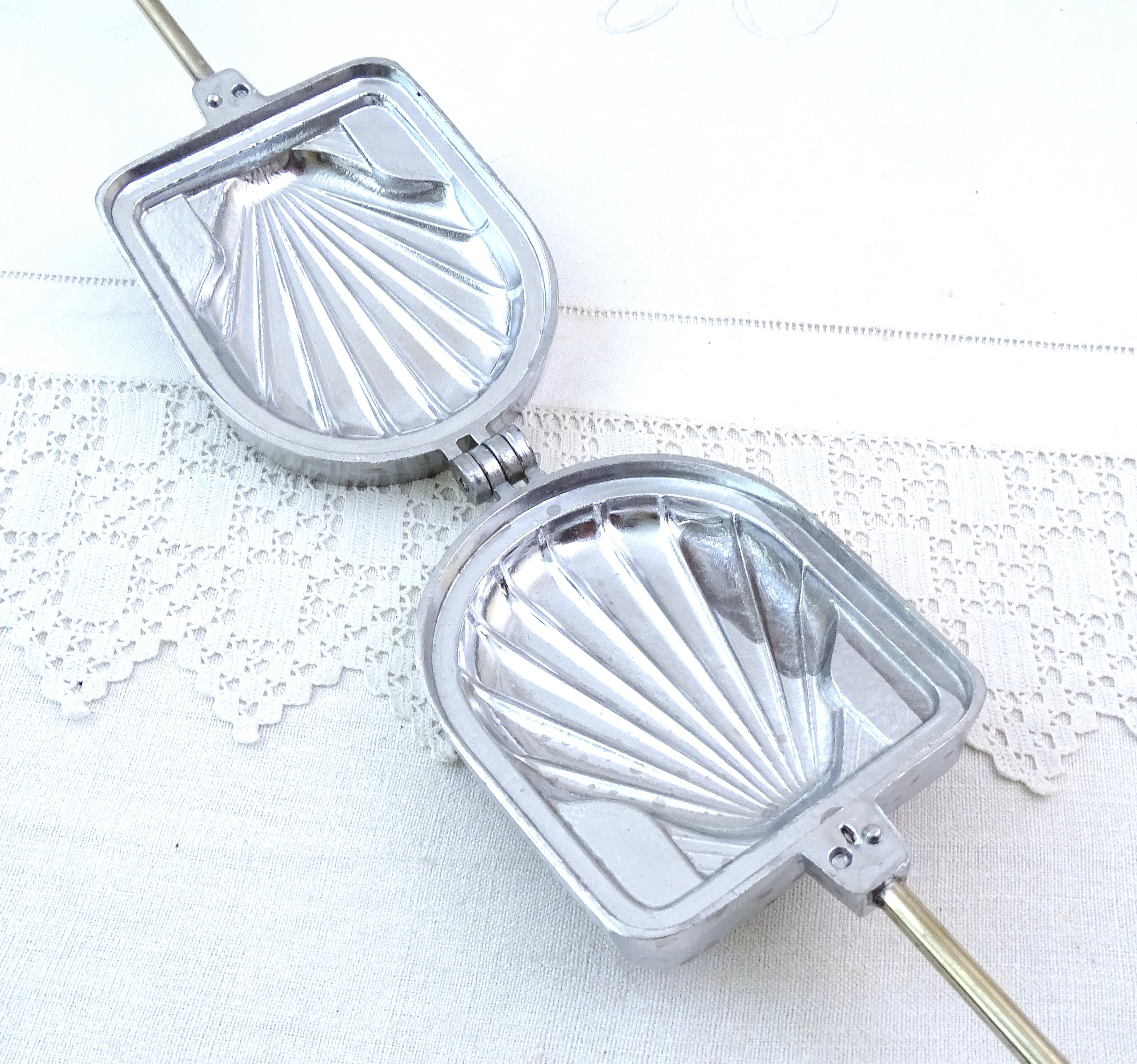 Vintage French Unused Metal Toasted Sandwich Maker for Gas Hob with