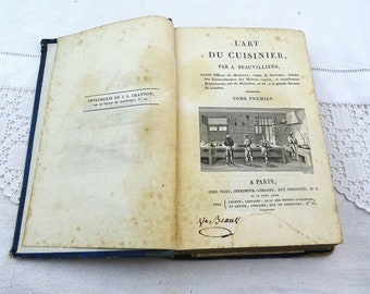 Seltenes Antikes Kochbuch des 19.Jahrhunderts L'Art de Cuisinier von A Beauvillers Erster Band Gedruckt 1816 Geschrieben in französischem Vintage-Kochbuch