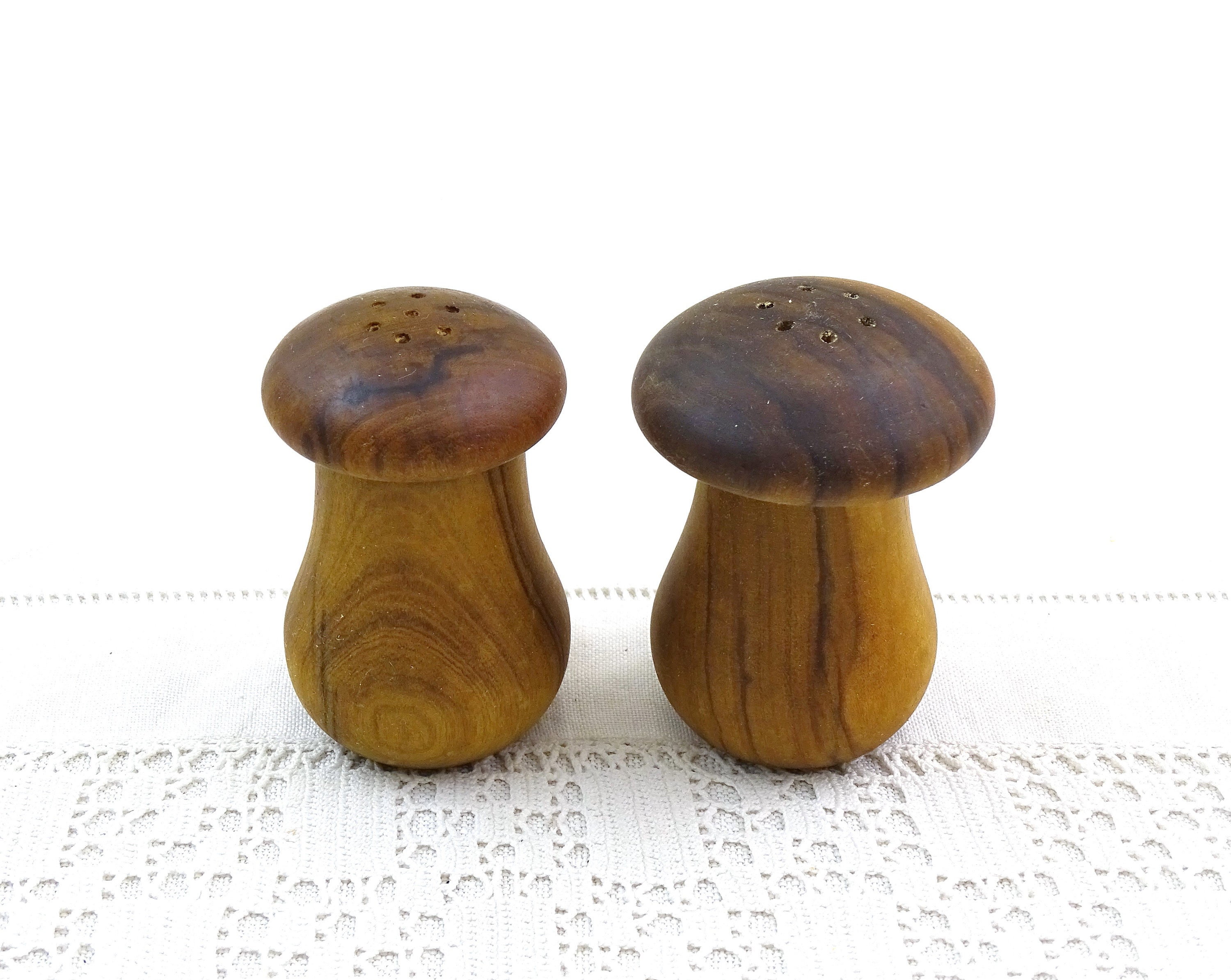 Wooden Mushroom Salt and Pepper Shakers