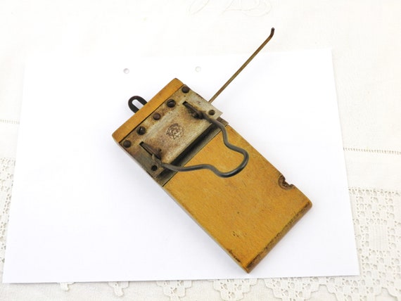 Vintage Shannon Wall Hanging Wooden and Metal Paper File Hole Punch, Retro Office Accessory from France, Desk Equipement