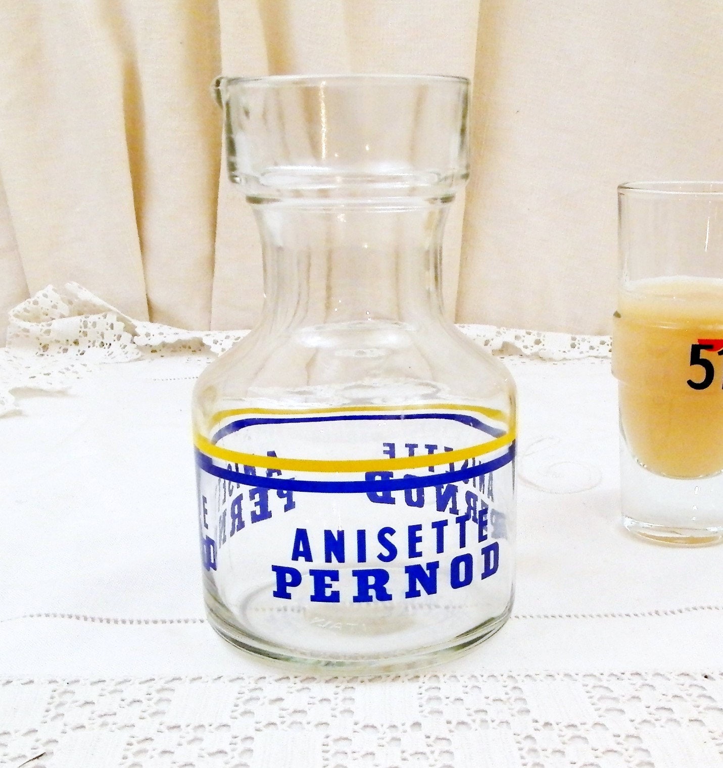 Vintage French Anisette Pernod Aperitif Drink Water Carafe / Bottle