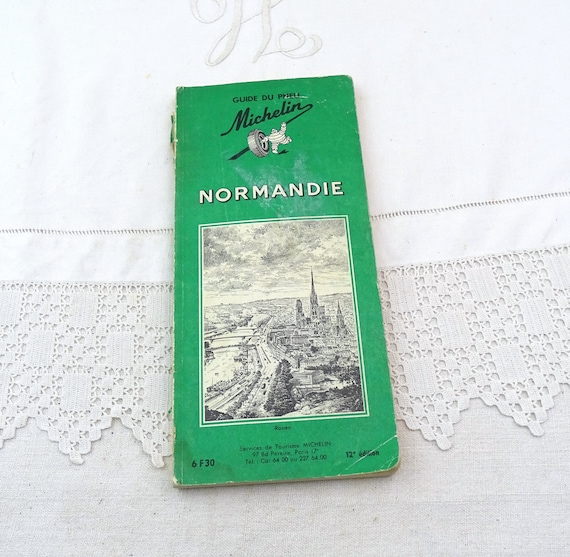 Vintage French 1955 Michelin Guide of Normandy, Retro Mid Century Guide Book of Region of France, Automobile Vacation Holiday Tourist Map