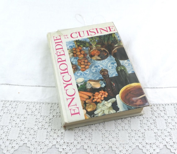 Vintage French 1950s Hard Back Cookbook L'Encyclopediede la Grande et Petite Cuisine, Retro Mid Century Traditional Cooking Recipes France