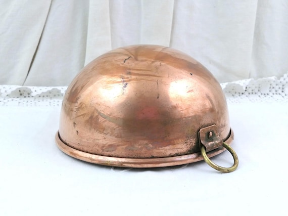 French Vintage Copper Hemispherical Rounded Bottom Pan, Retro Candy  Patisserie Jam or Preserves Cauldron Pot from France, Country Kitchen