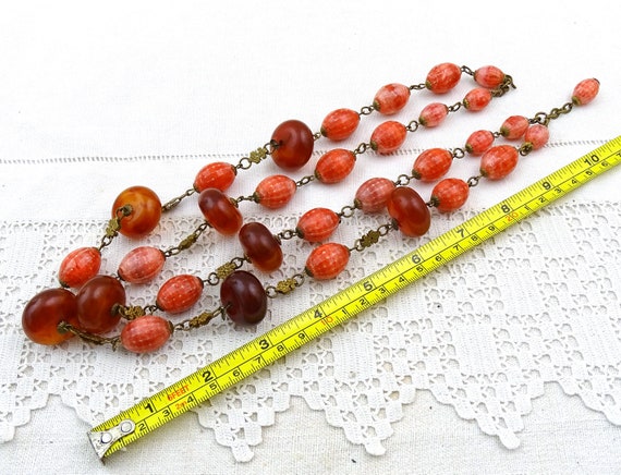 Vintage French Double Chain Bead Necklace with Ma… - image 5