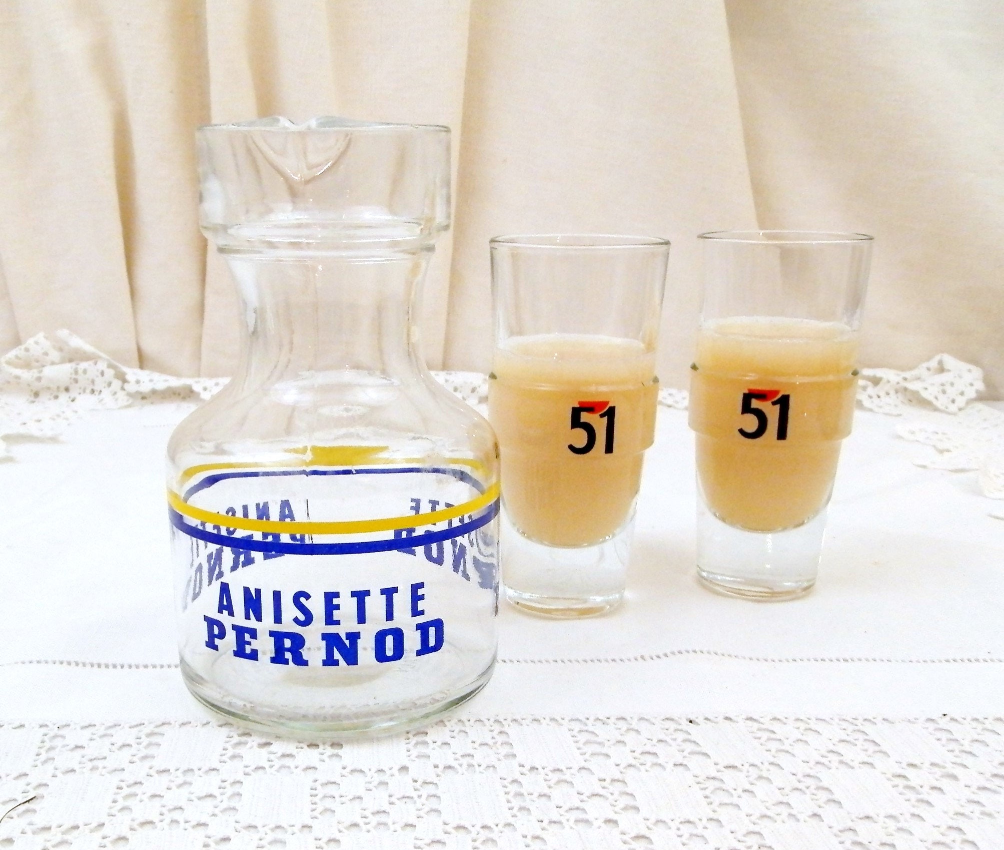 Vintage French Anisette Pernod Aperitif Drink Water Carafe / Bottle