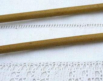 Vintage 34 cm / 13.38 Long Wooden Knitting Needles 12mm / 0.47