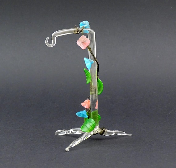 Antique Czech Glass Canes and Molded Glass Pocket Watch Hanger / Holder, Retro 1800s Time Piece Accessory, Vintage Pendant Jewelry Display