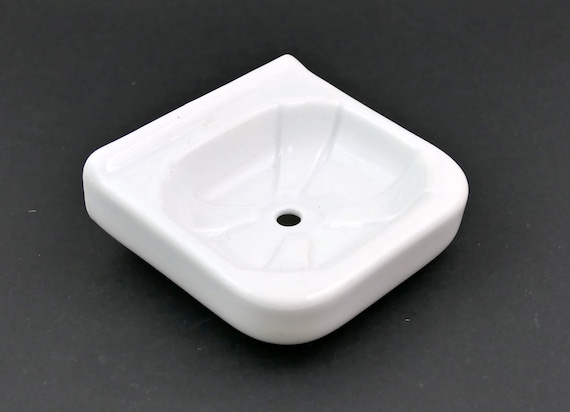 Vintage French White Limoges Porcelain China Wall Mounted Soap Dish, Retro Bathroom Ceramic Soap Bar Holder from France, Washroom Accessory