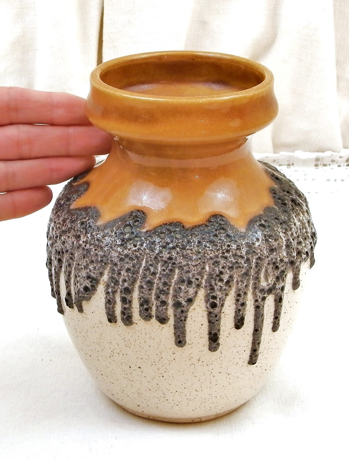 Vintage  West German Bay Keramik  Mid Century Ceramic Lava   Vintage  West German Bay Keramik  Mid Century Ceramic Lava