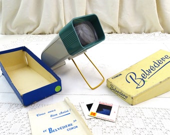 Vintage French Working Slide Viewer Coror Belvedere Visionneuse for Views 24 x 36 with Original Box with Instructions + 2 Slides, Photograph