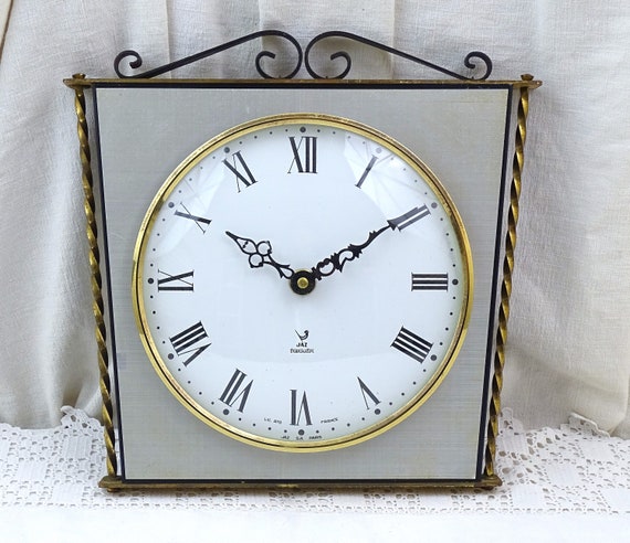 Vintage French Working Mid Century Jaz Wall Clock With Forged Decoration,  Retro 1950s 1960s Time Piece From France With Metal Frame - Etsy Israel