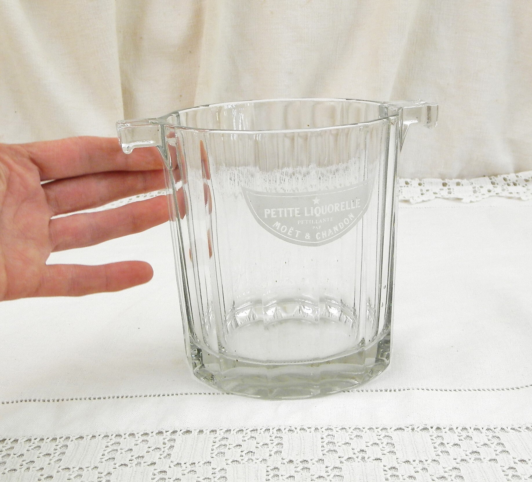 Vintage Ice Bucket Petit Liquorelle Moët & Chandon Glass Ice Bucket  Champagne Cooler