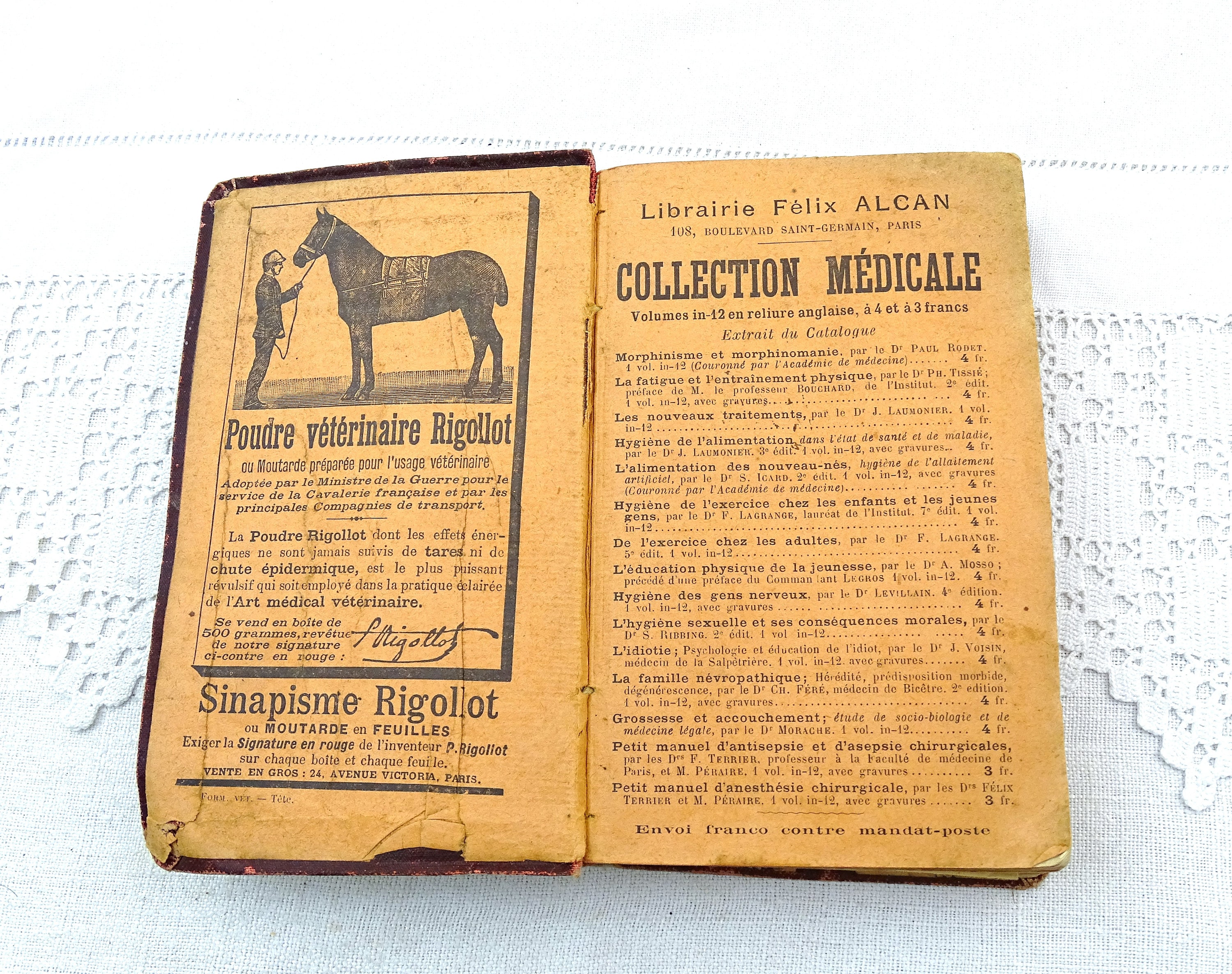 Antique French 1904 Pocket Veterinary Manuel 6 th Edition of Nouveau