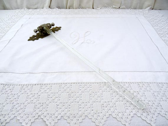 Vintage French Swivel Glass Barred Bathroom Towel Rack, Retro Towel Holder with 1 Glass Rods  from France, Old Style Home Decor