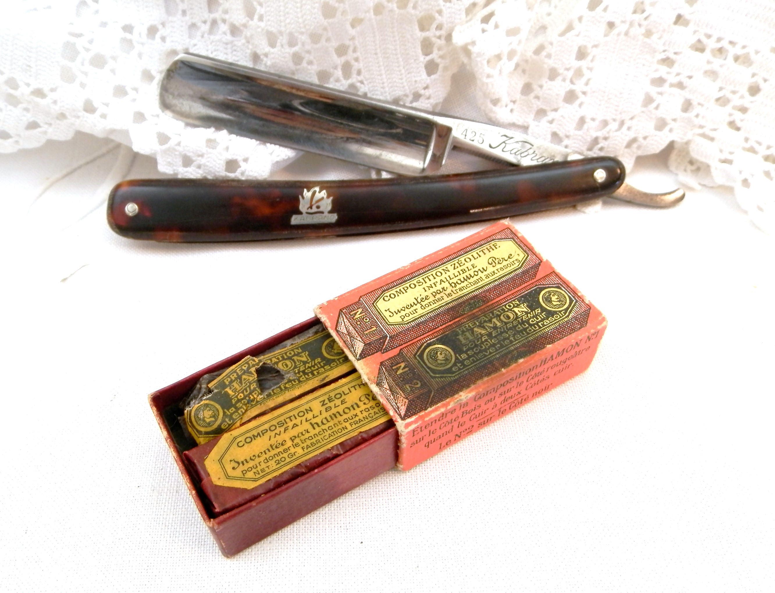 Antique French Straight Razor Honing Grit / Paste in Original Box Ideal For Collector, Paste For