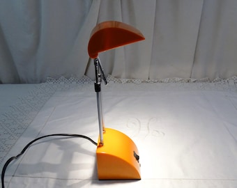 Vintage Orange Goose Neck Desk Lamp: Retro Chrome Bedside Light