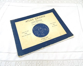 Vintage French Paper Back Celestial Atlas with 11 of the 12 Months Pull Out Illustrations of the Stars in the Night Sky by Labbé Moreux 1967