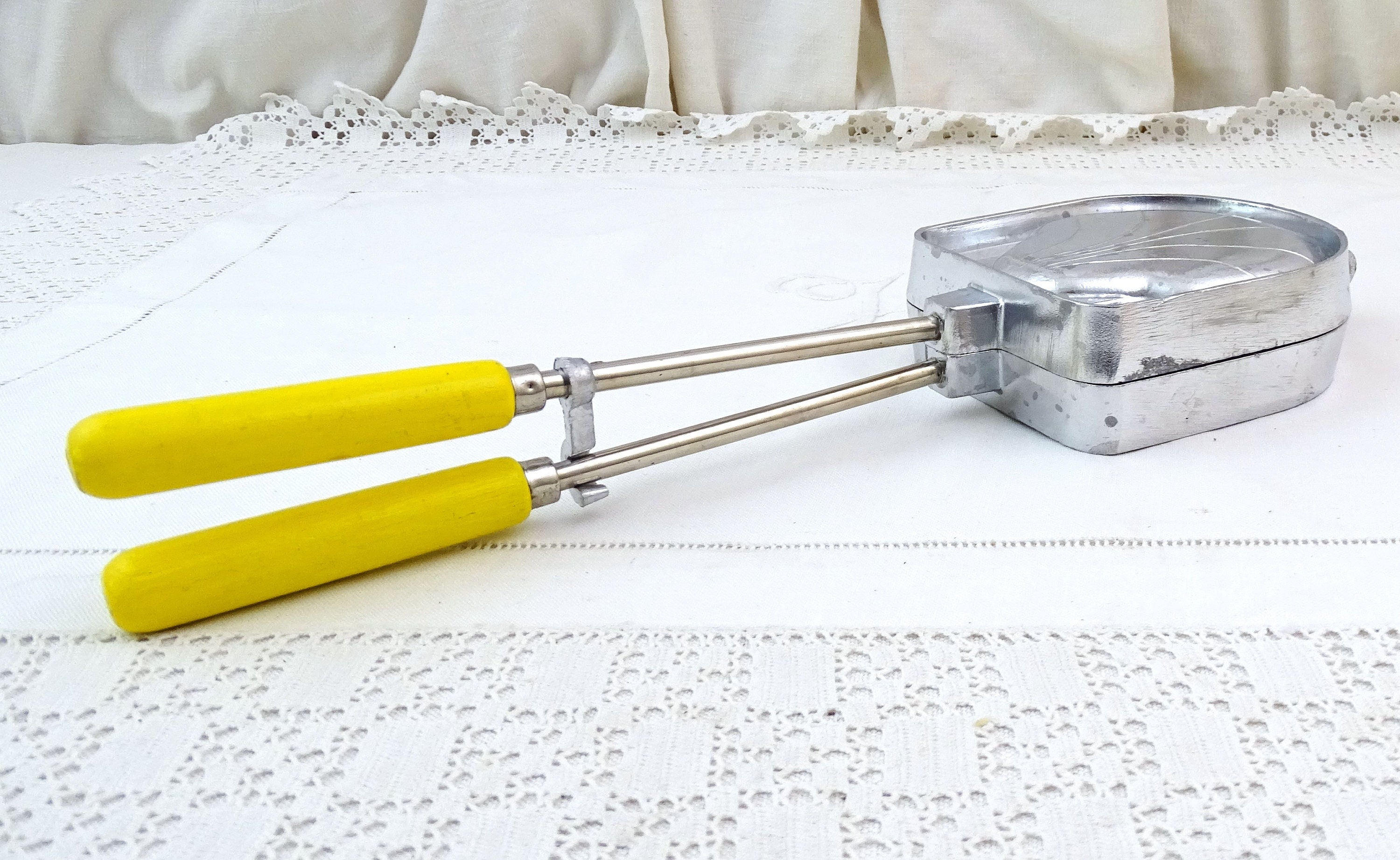 Vintage French Unused Metal Toasted Sandwich Maker for Gas Hob with