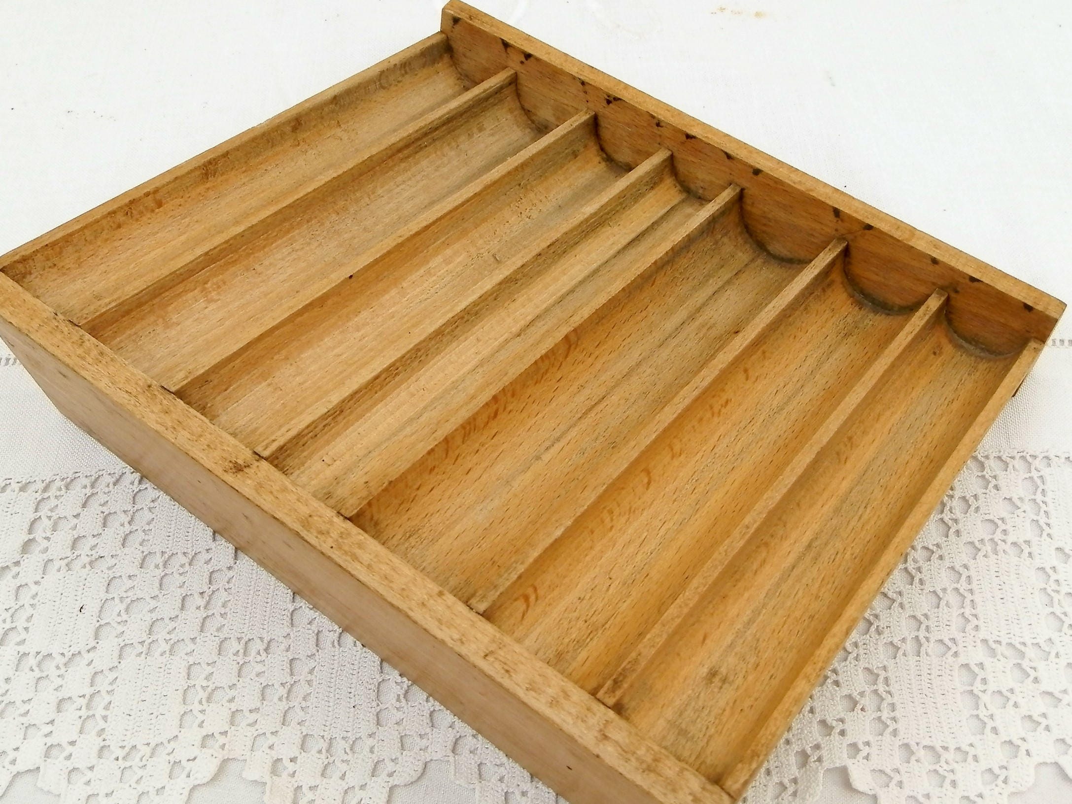 Vintage Wooden Coin Tray from a Shop, Retro Cash Till Accessory Made of