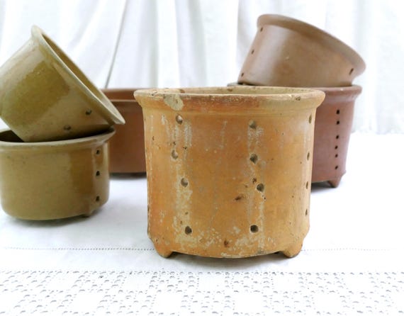 Large Antique French Pottery Cheese Strainer Mold from Western France, Vintage Rural Faisselle Drainer, Old Style Dairy Rustic Kitchen Decor