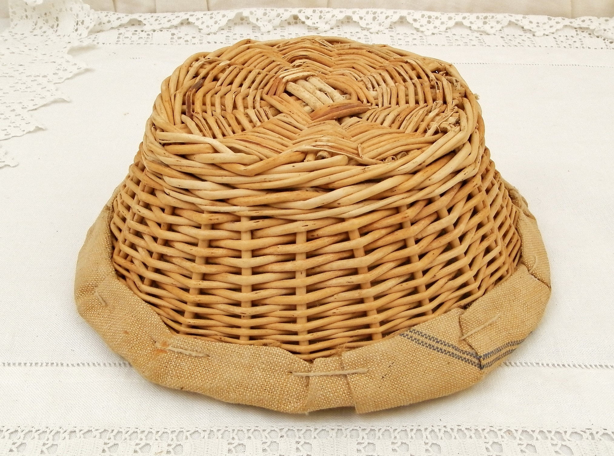 Antique French Boulangerie Wicker Bread Rising Basket / Bread Proofing