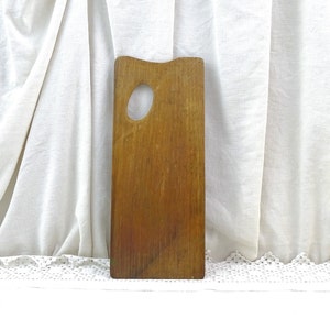 Vintage Long Thin Wooden Artist's Color Pallet, Retro Art Studio Decor from France, Used Oil Paint Palette Pallette, Unusual Wall Decoration