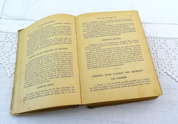 Vintage French  Distressed Hardback Cookbook Le Livre de La Cuisine, Retro Cooking from France, Cook Decor Book , Old Style Recipes