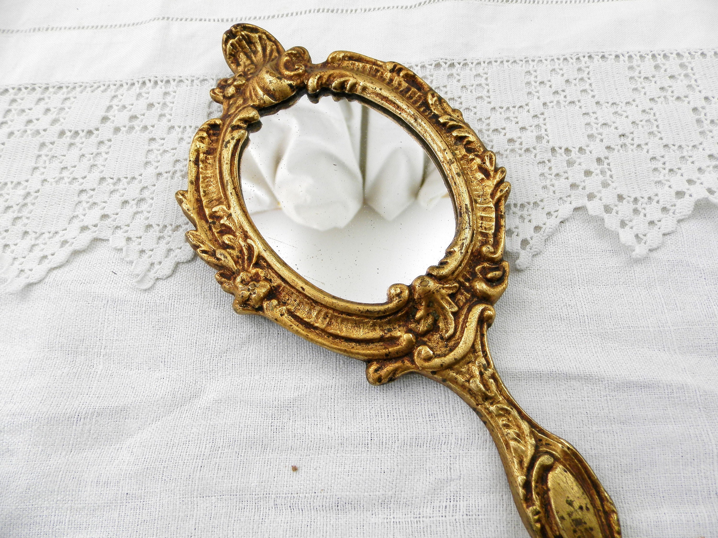 Rococo Gold Bow-Carved Vanity Mirror- CharmyDecor