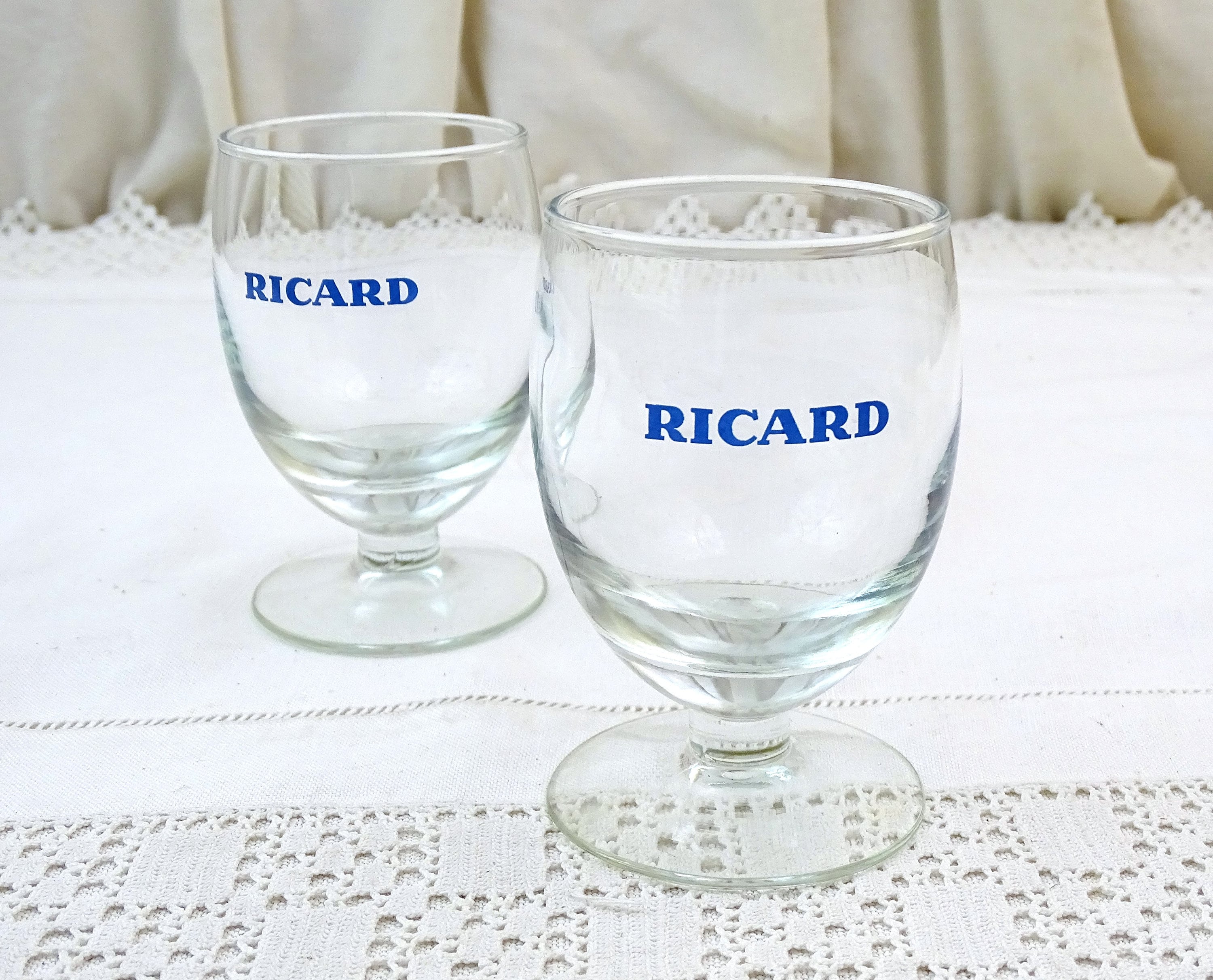 Buy French Vintage Ricard Aperitif Stem Glasses, Retro Pastis Drinking From  the South of France, Cote D'azur Provencal Drinking Accessory Online in  India 