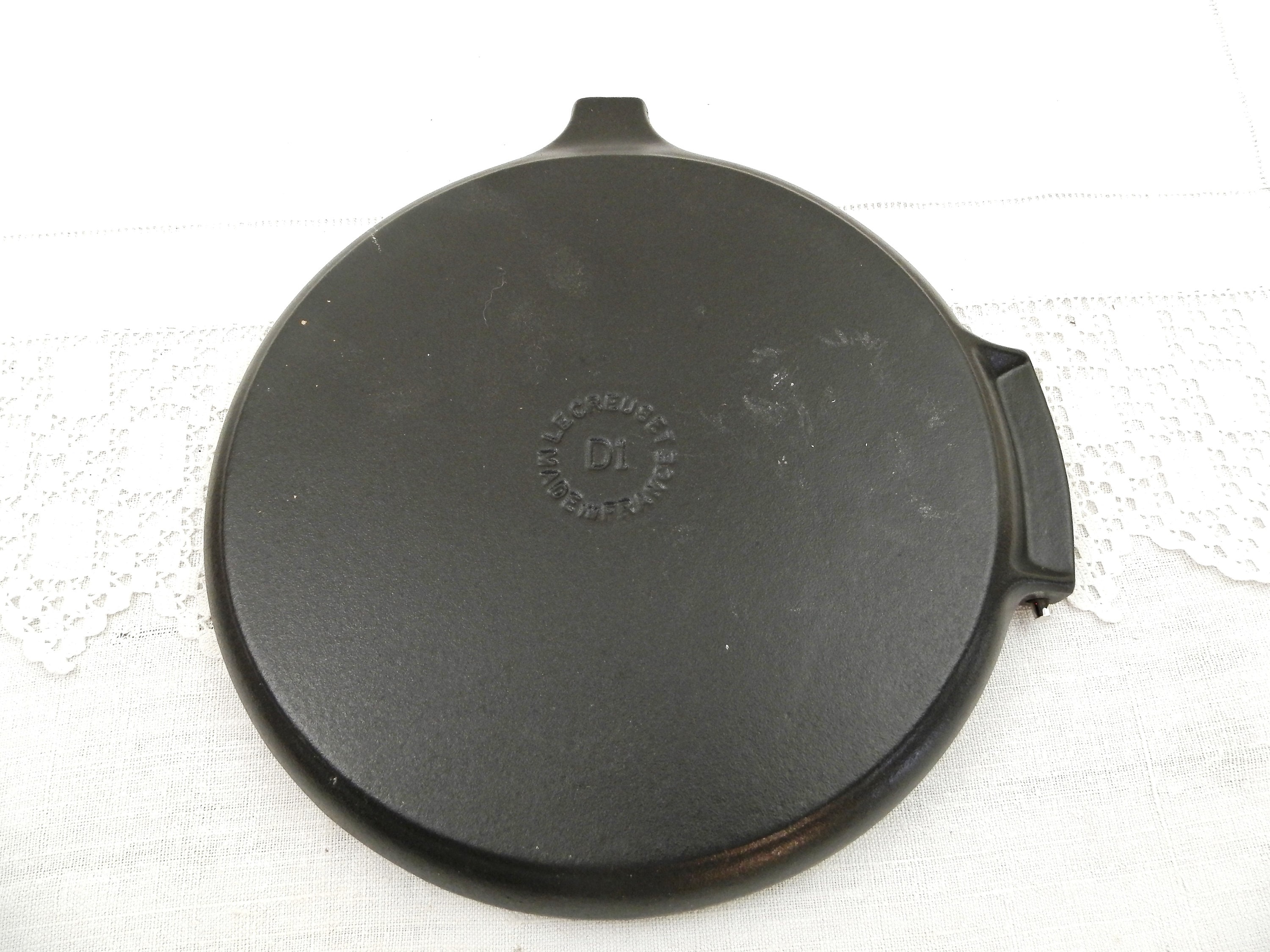Vintage Unused French Le Creuset Cast Iron Grill Pan with Folding