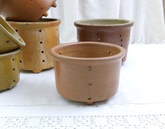 Large Antique French Pottery Cheese Strainer Mold from Western France, Vintage Rural Faisselle Drainer, Old Style Dairy Rustic Kitchen Decor