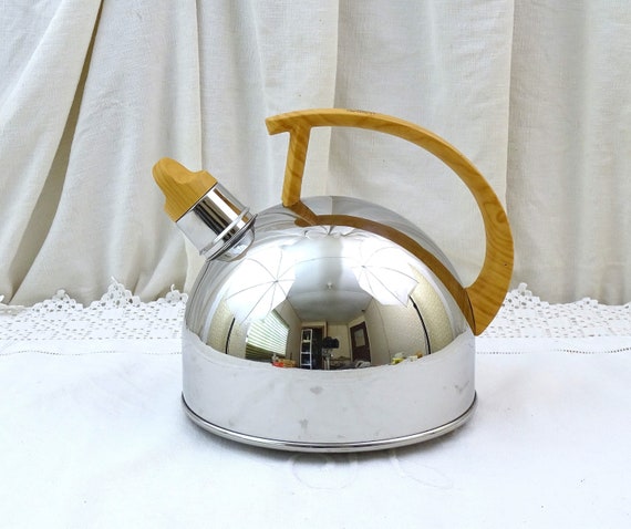 Vintage French Guy Degrenne Stainless Steel Promotional Kettle for President Cheese Company, Retro Kitchen Boiling Water from France