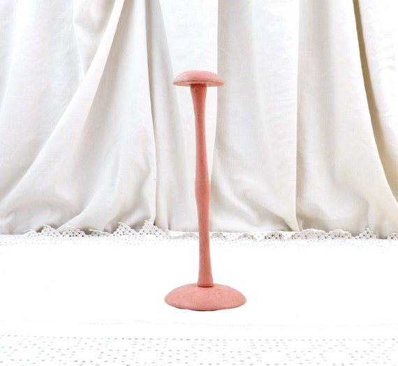 French Vintage 1950s Pink Painted Wooden Hat Stand, Retro Milliners Shop Display Accessory From France, Parisian Curio Brocante Home Decor